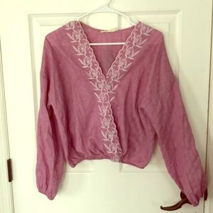 Chloe & Katie pink embroidered top